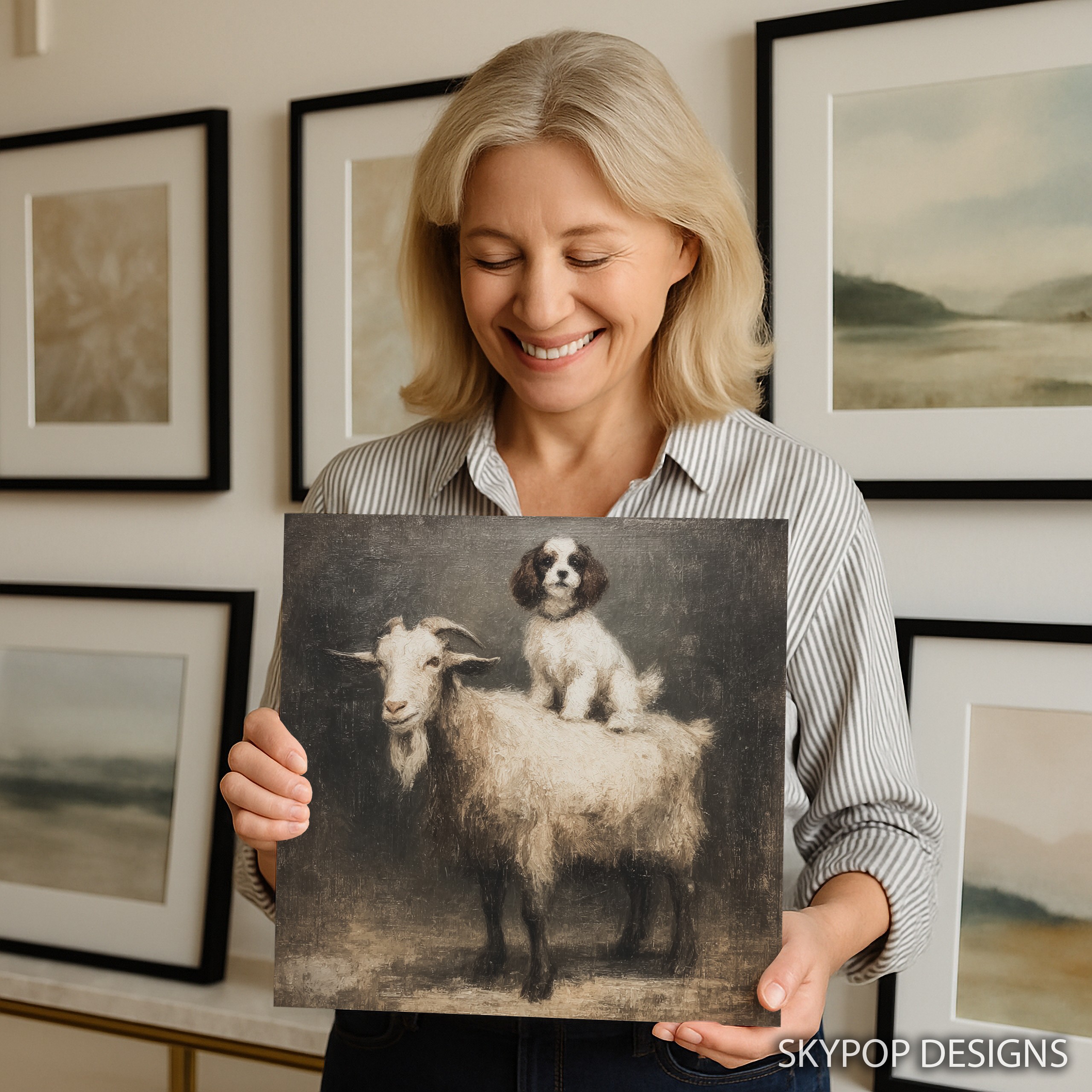 9.jpg Dog and Goat Friendship Art