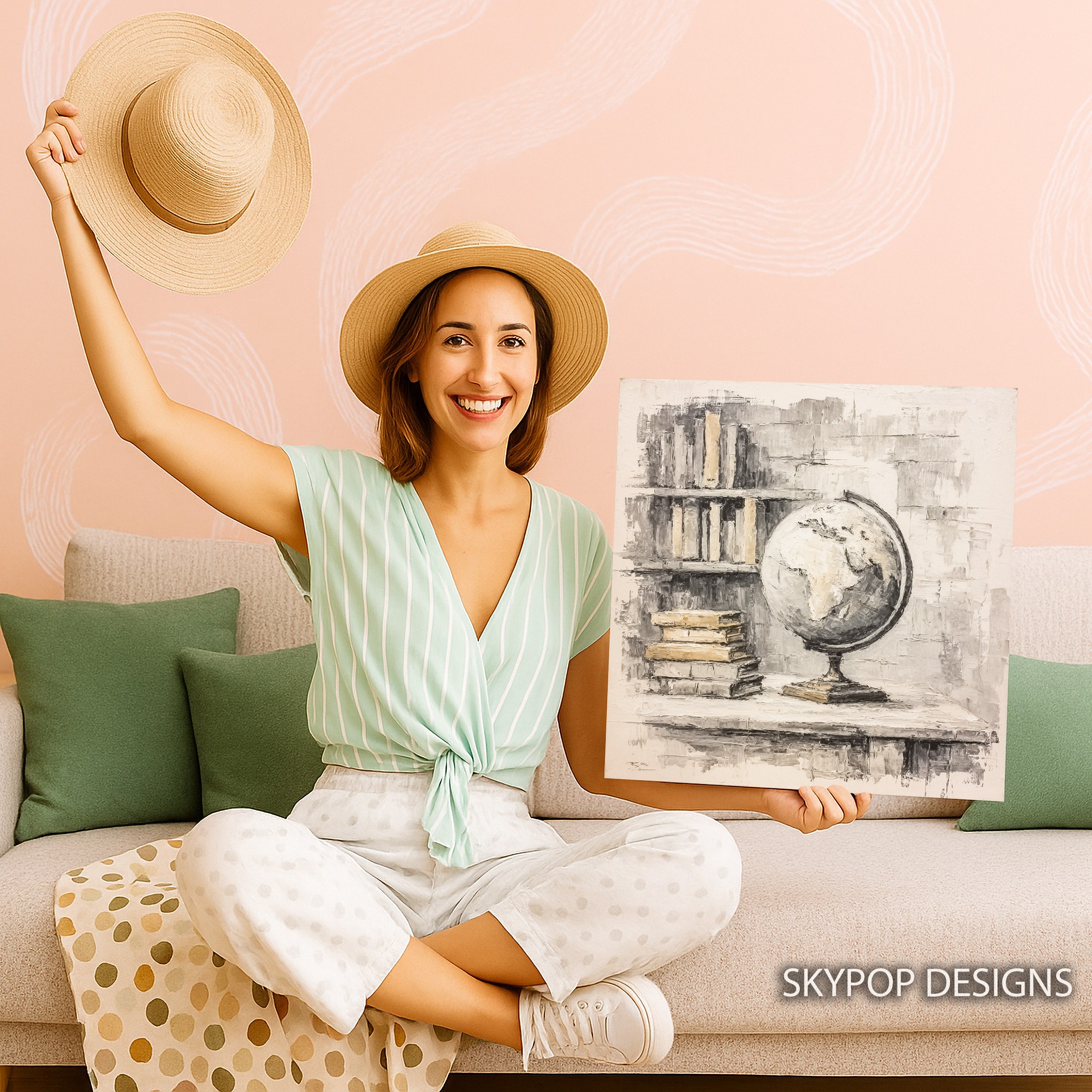 9.jpg Globe and Books Art