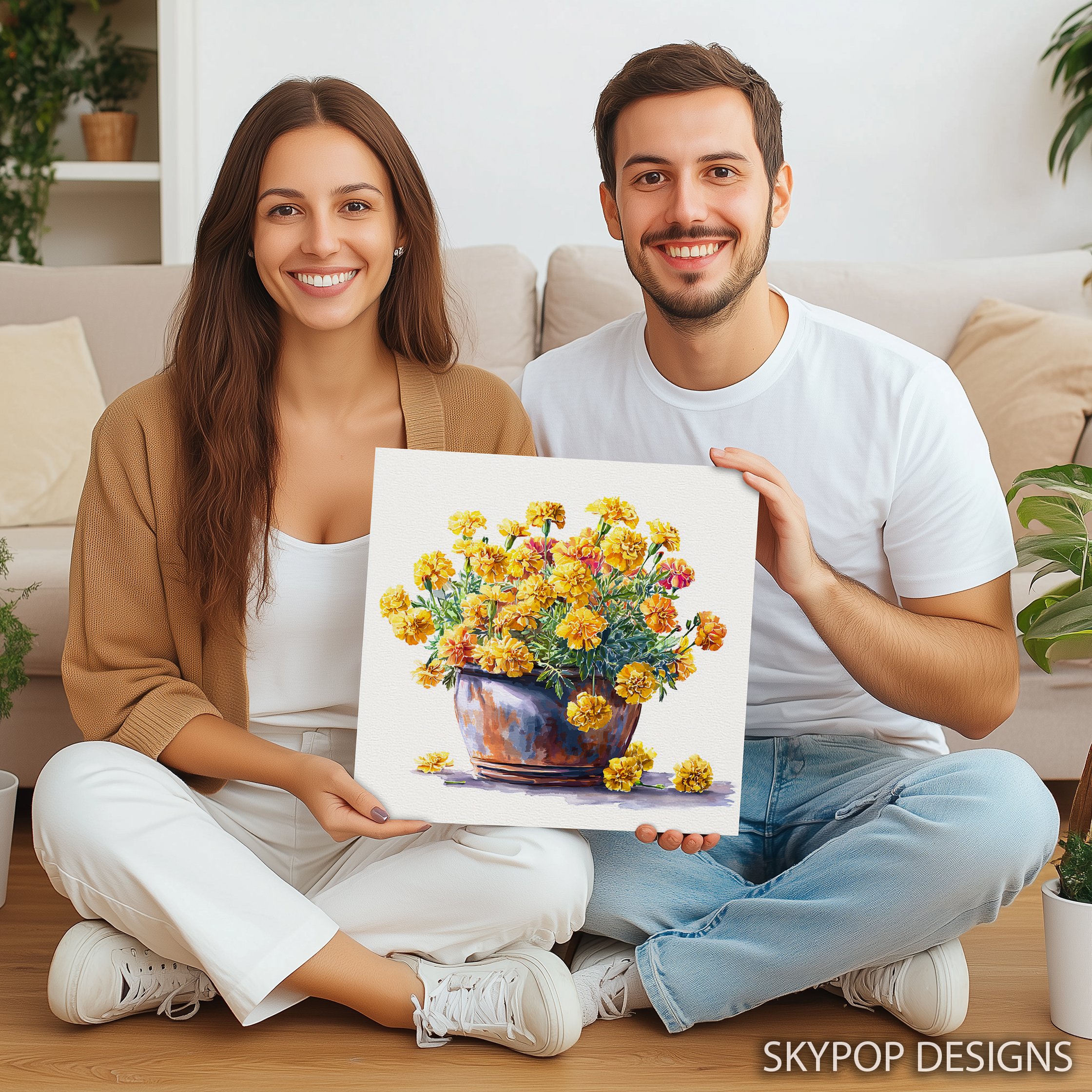 9.jpg Marigold Bouquet Art