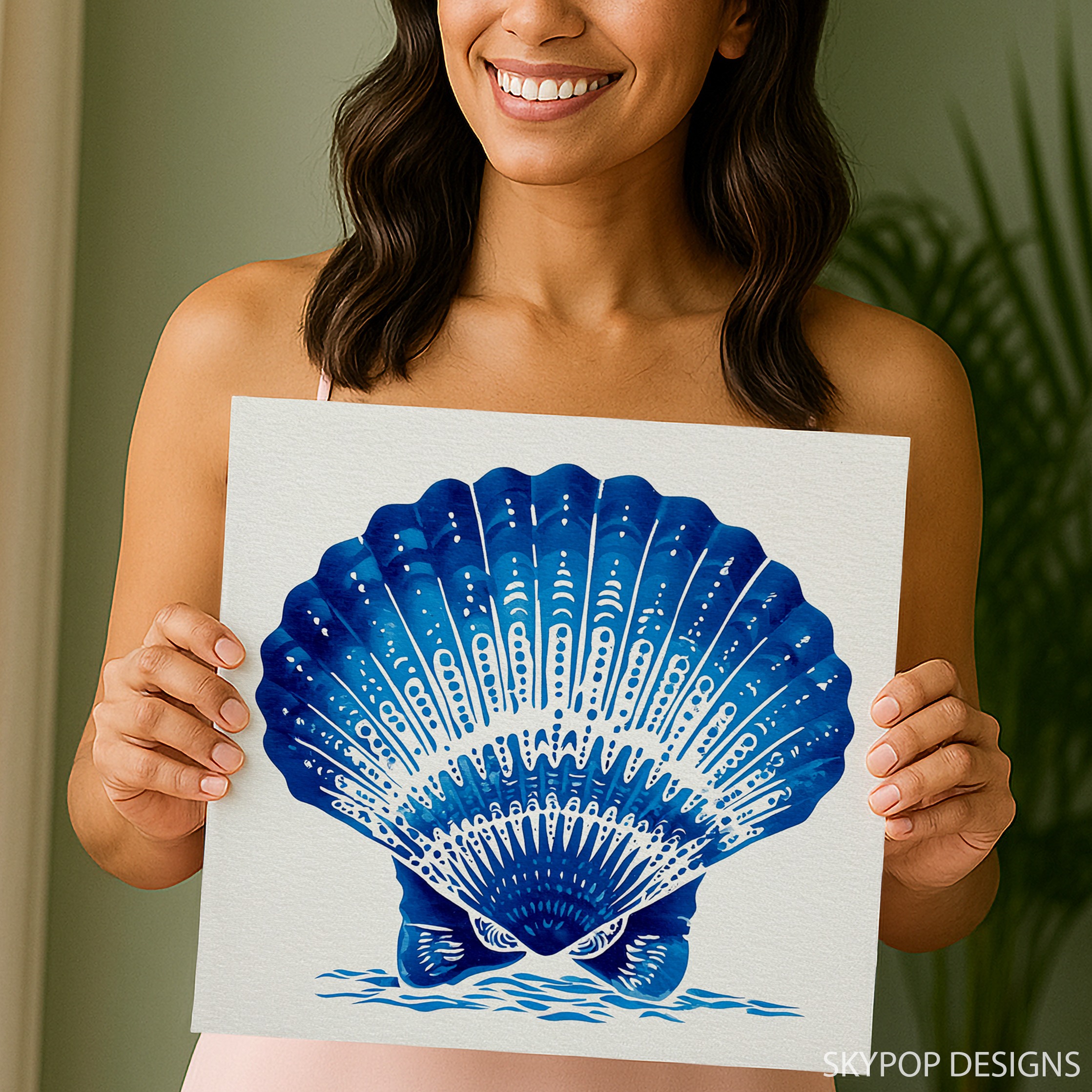9.jpg Blue Seashell Art