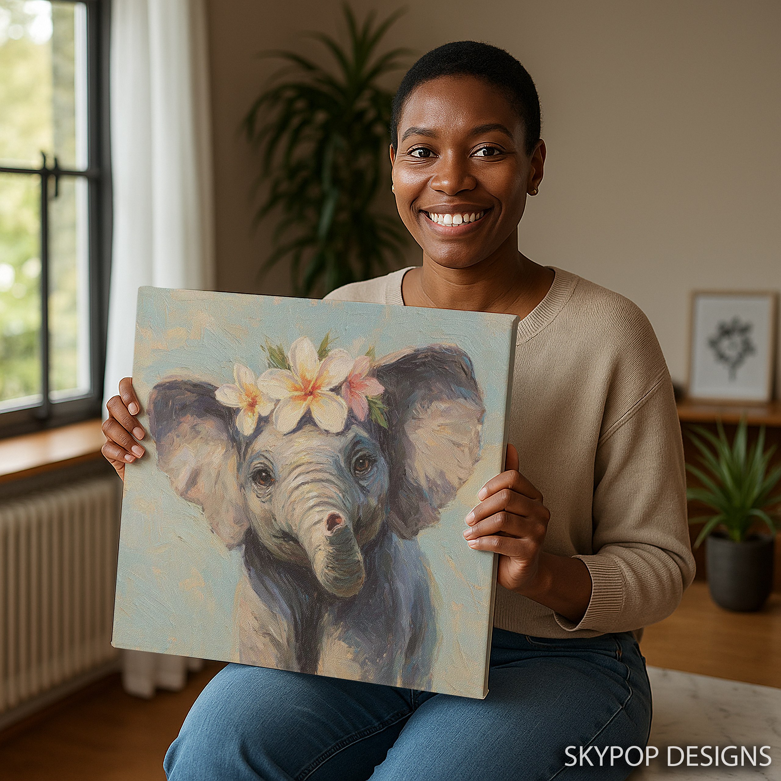 9.jpg Baby Elephant Flower Art