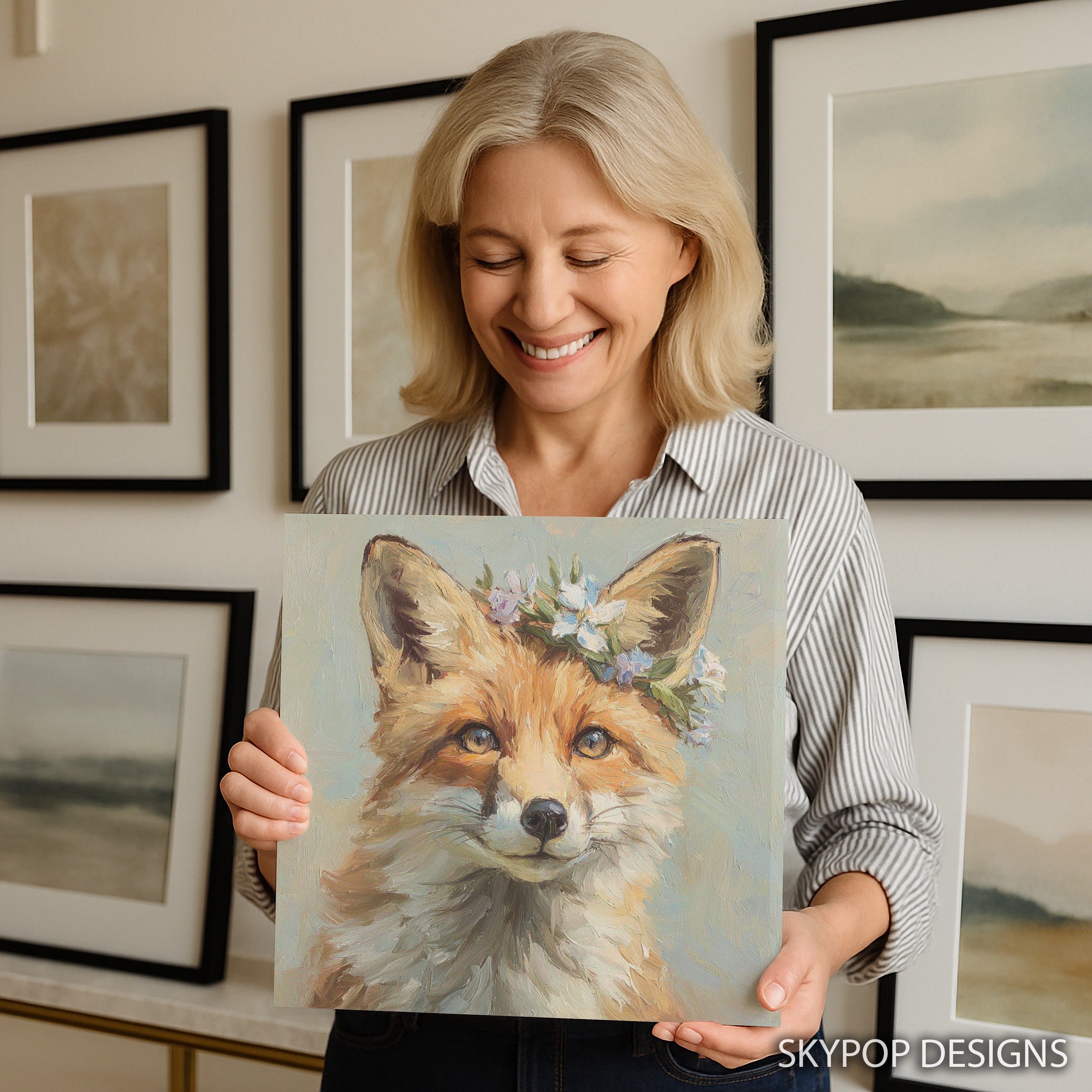 9.jpg Fox Flower Crown Art
