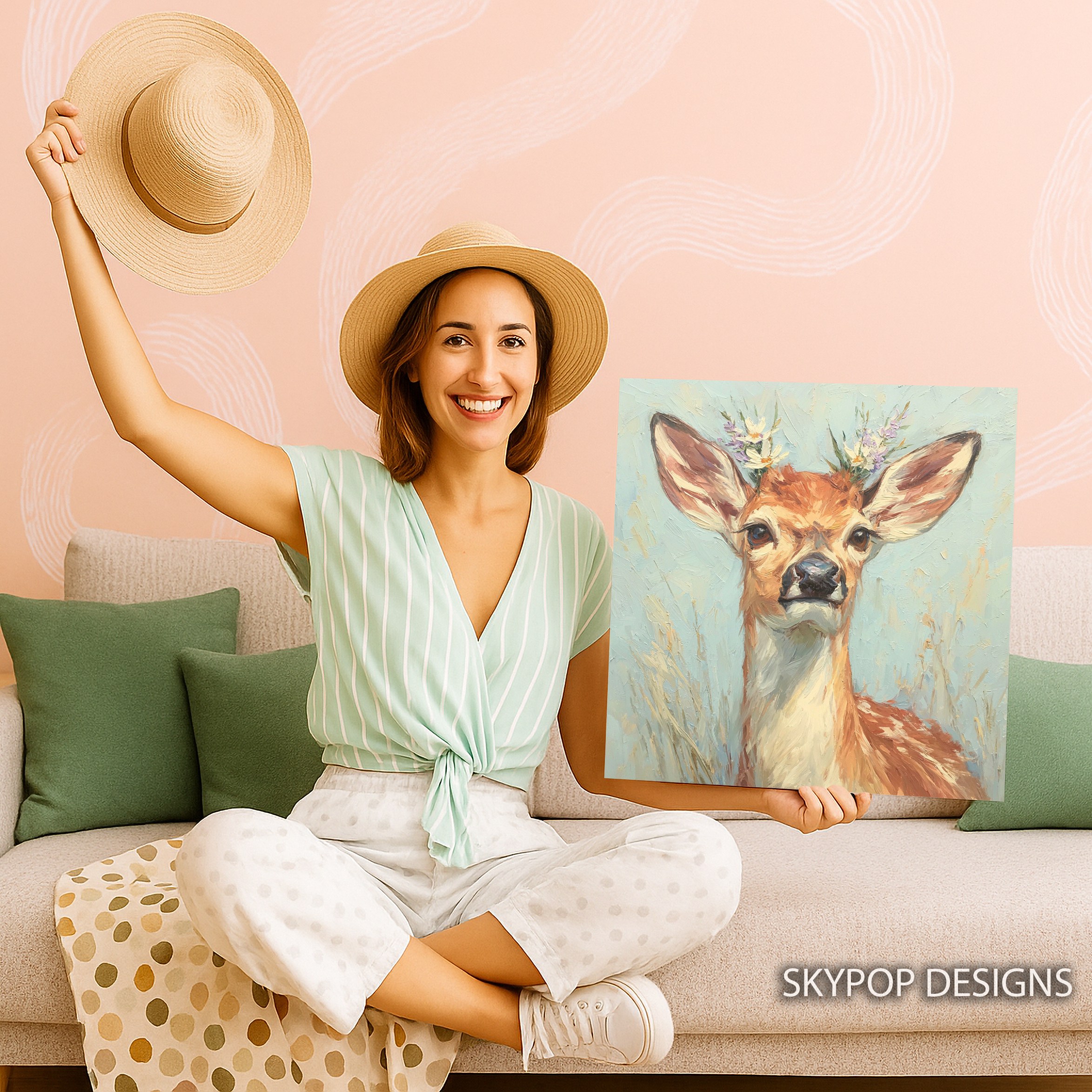 9.jpg Deer Flower Crown Art