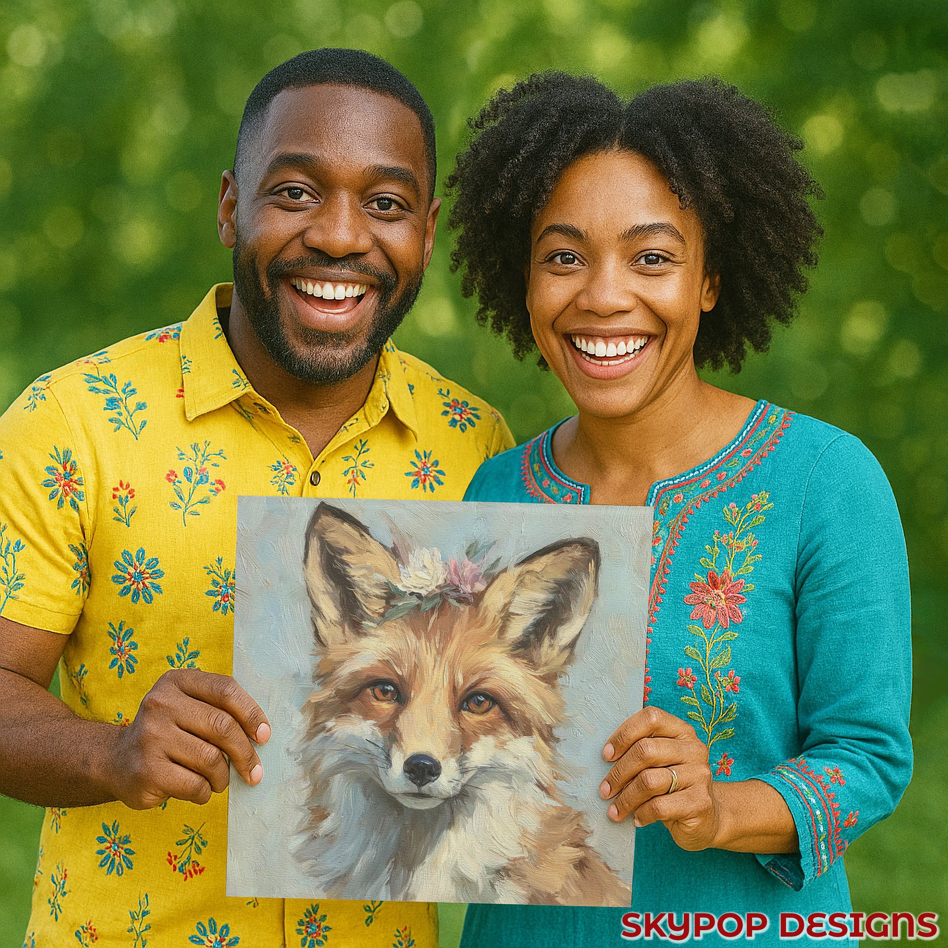 9.jpg Fox Flower Crown Art