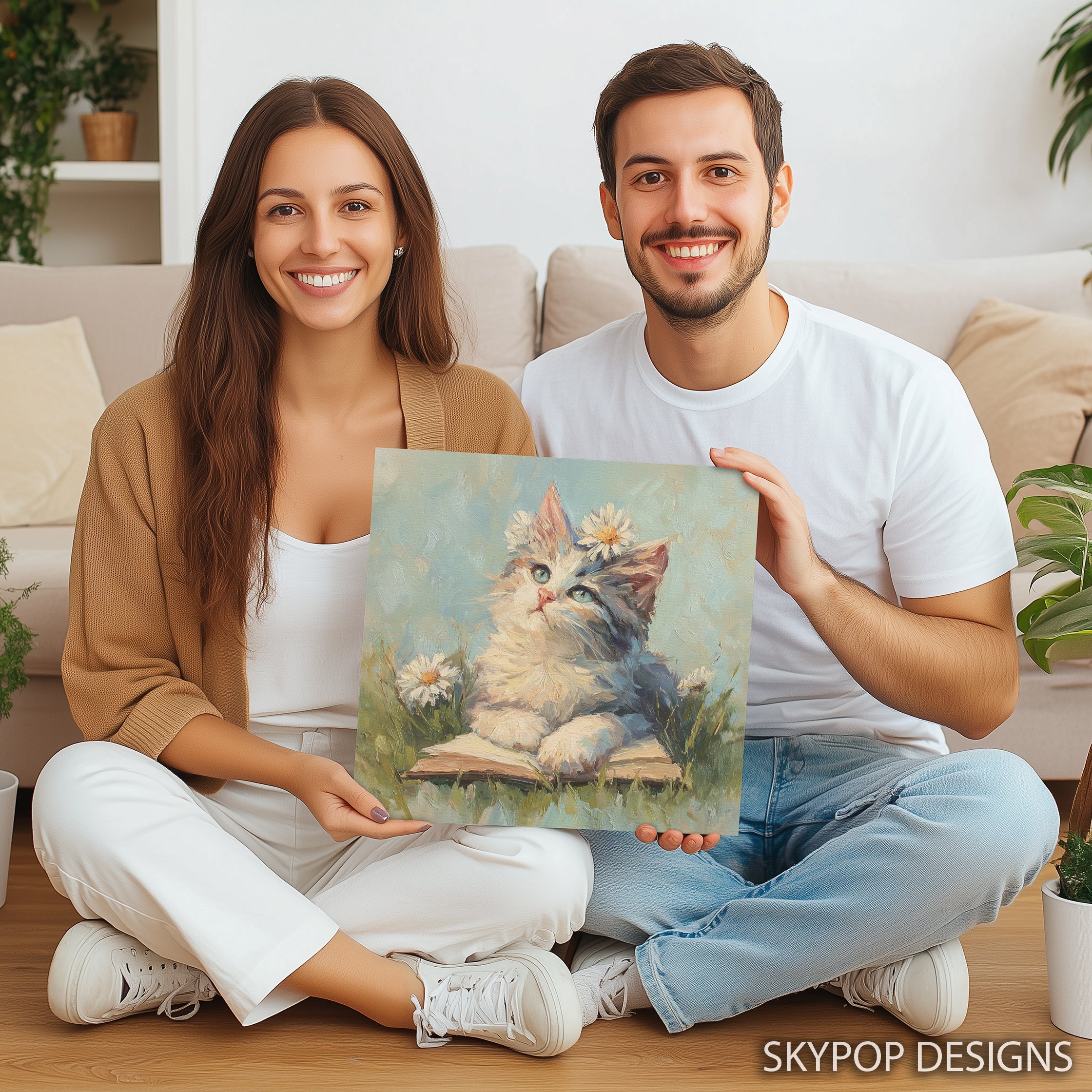 9.jpg Kitten Daisy Art