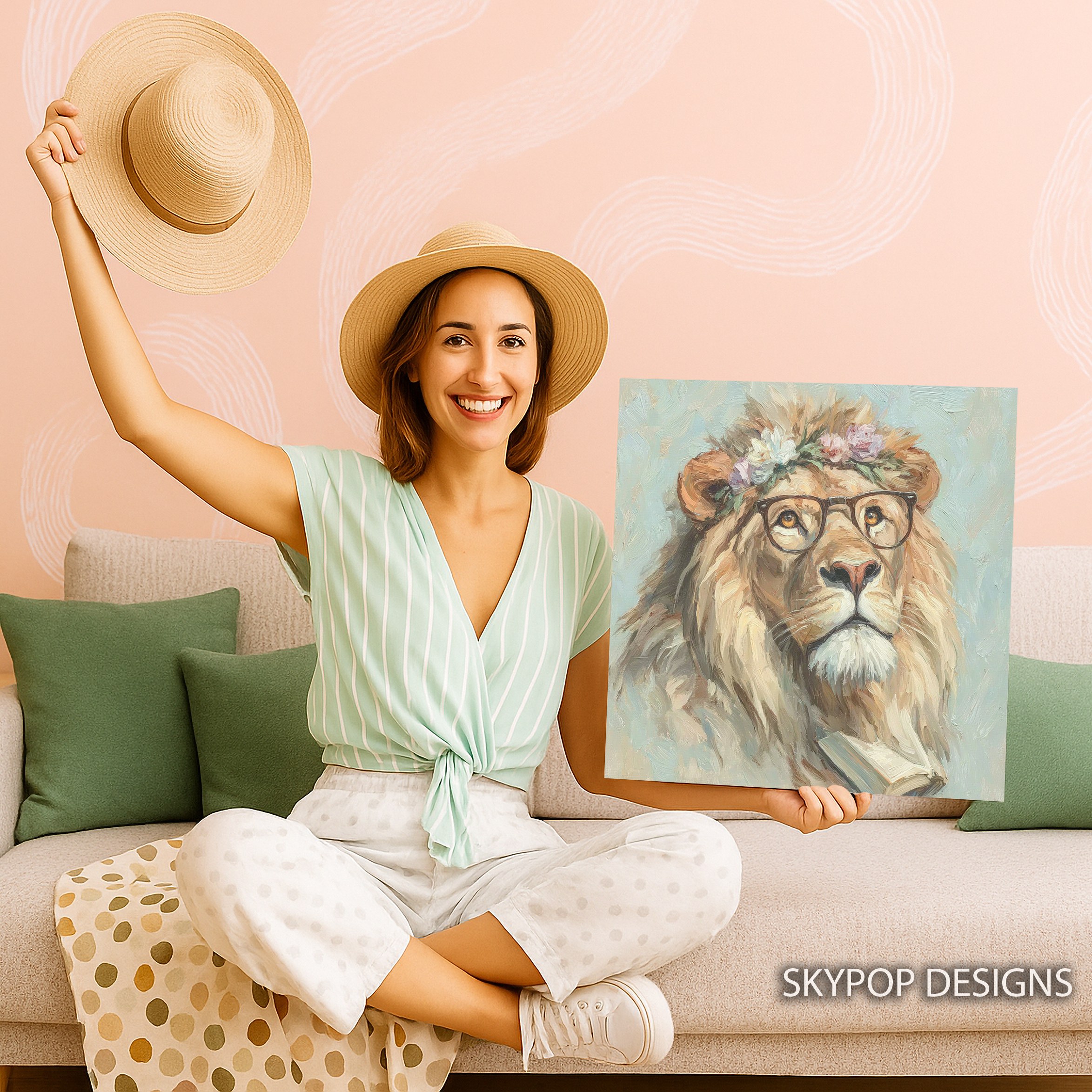 9.jpg Lion Book Glasses Art