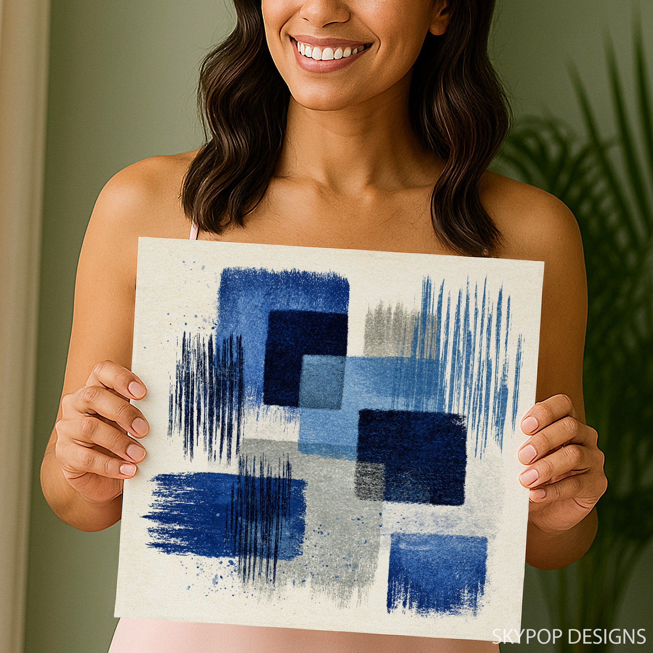 9.jpg Blue Brushstroke Abstract Art
