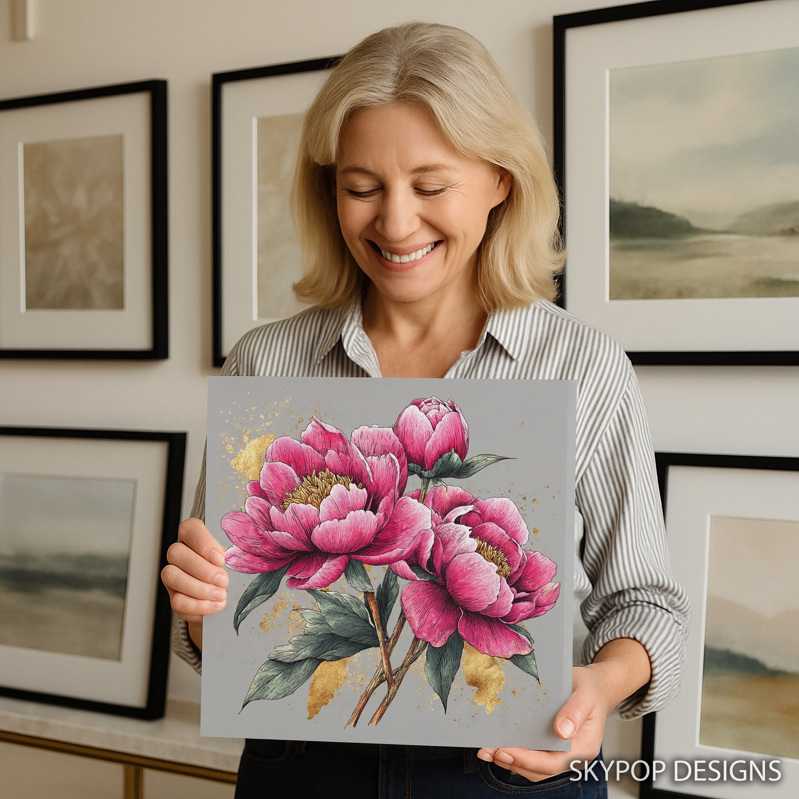 9.jpg Pink Peony Bloom Art