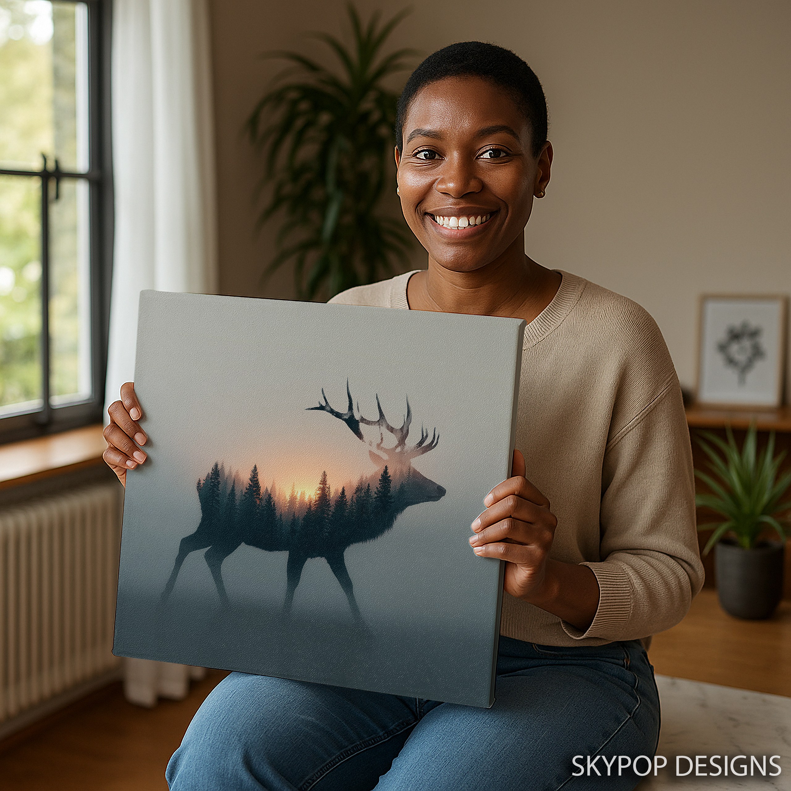 9.jpg Deer Silhouette Art