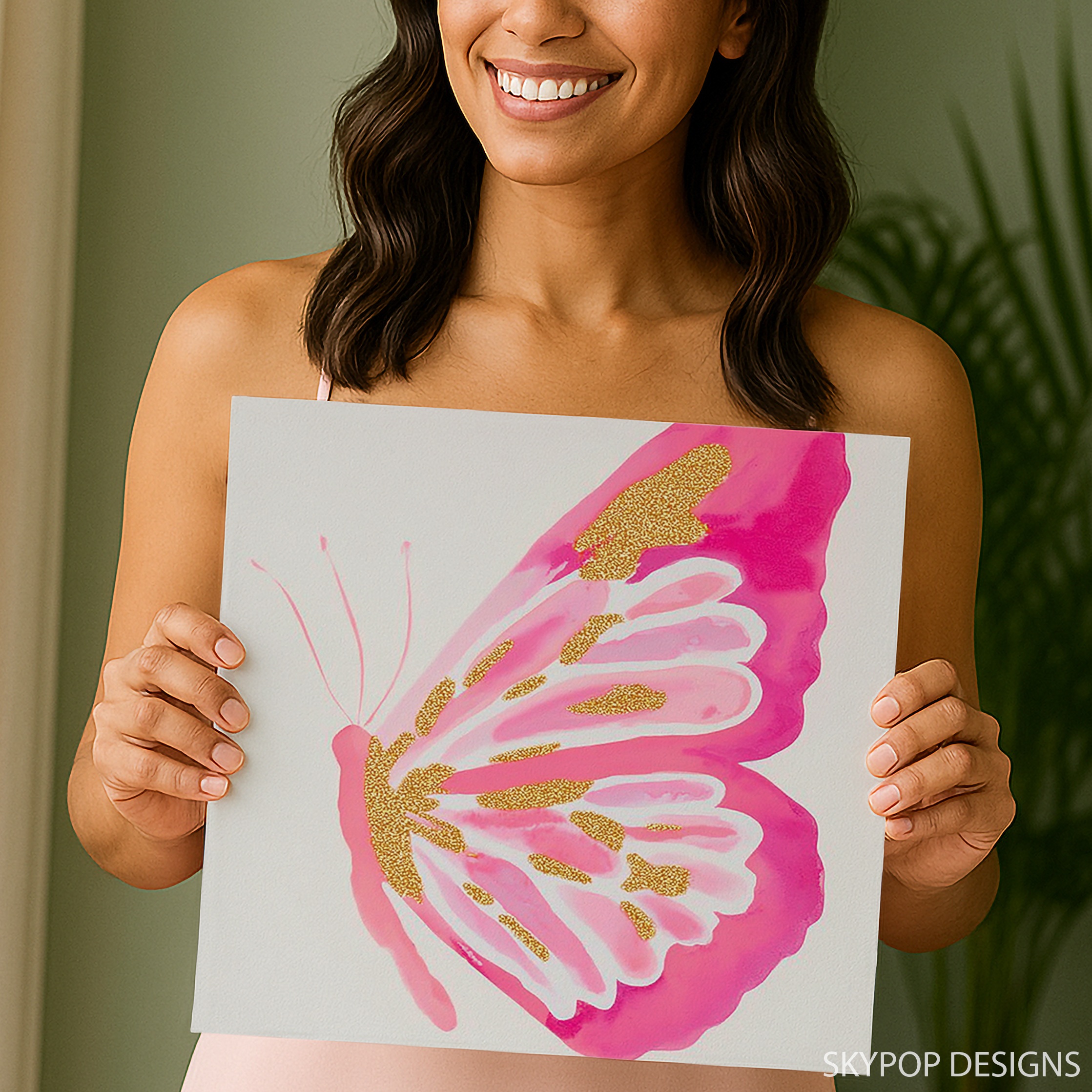 9.jpg Pink Butterfly Art