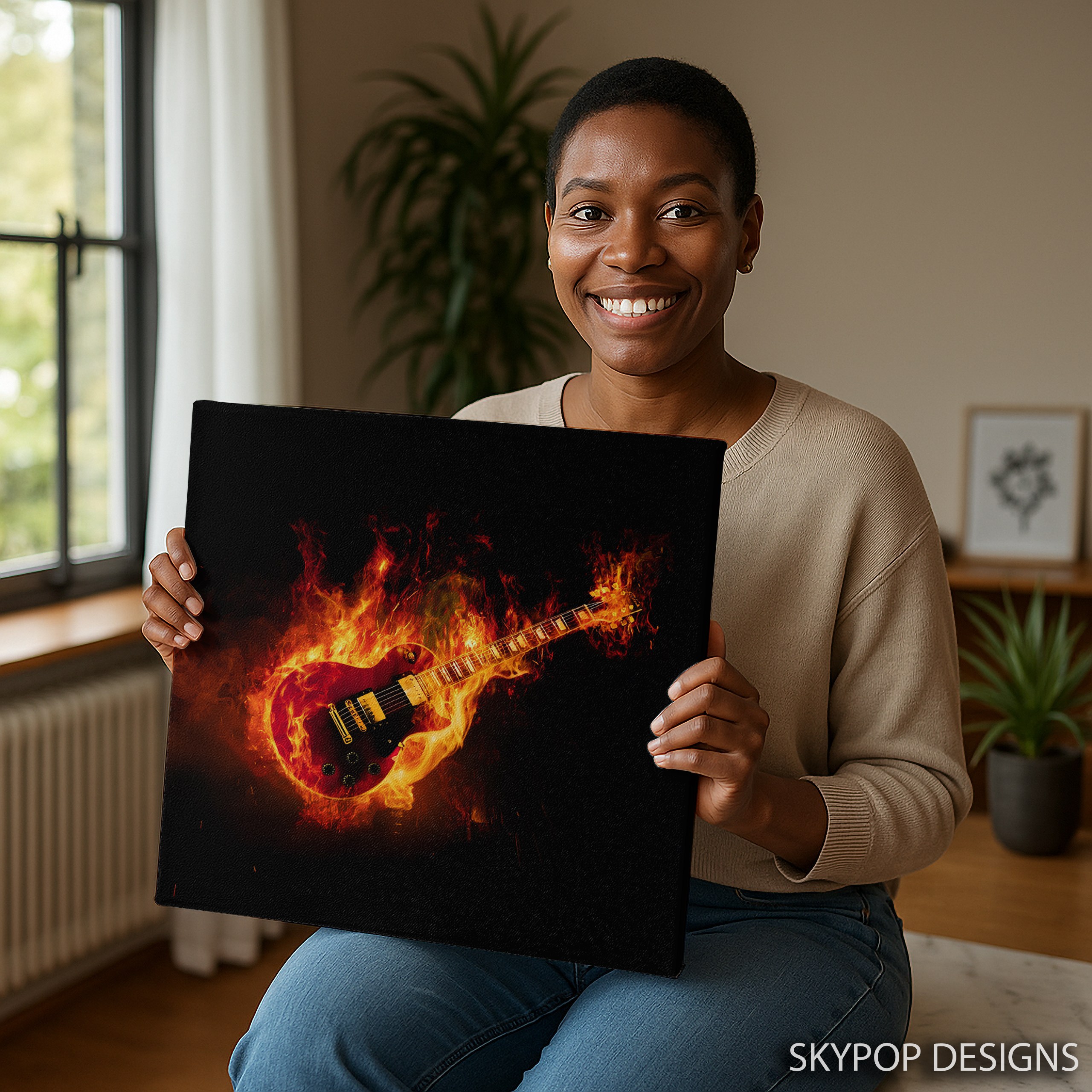 9.jpg Flaming Guitar Art