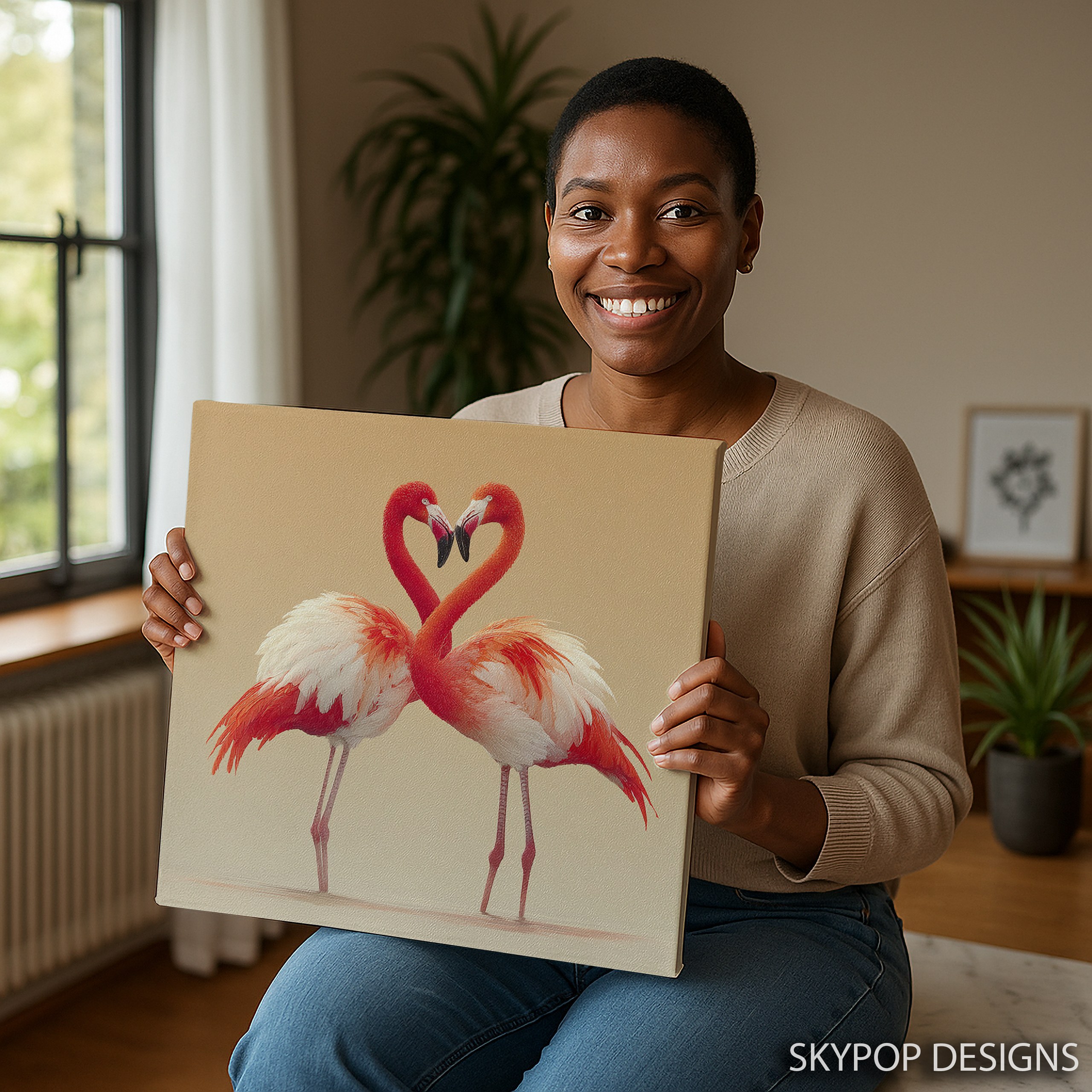 9.jpg Flamingo Love Heart Art