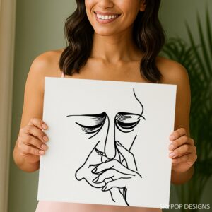 Expressive Line Art Face