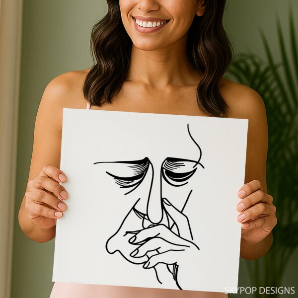Expressive Line Art Face
