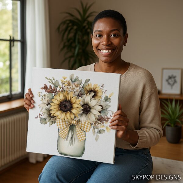 Sunflower Mason Jar Art