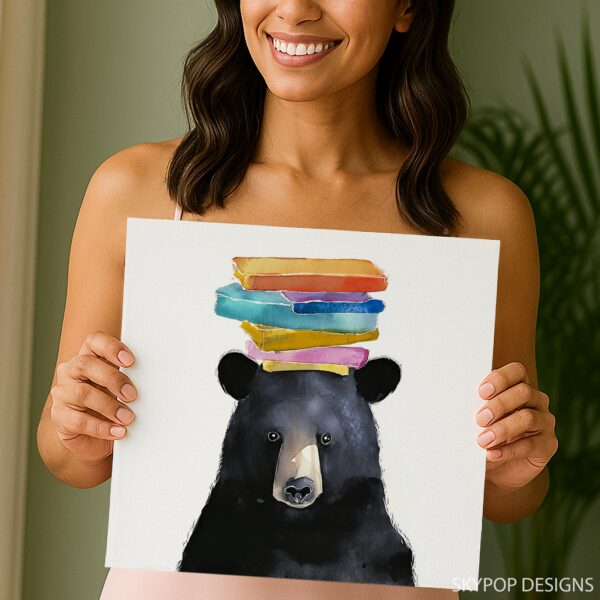 Bear Book Stack Art
