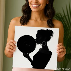 Vinyl Record Silhouette Art