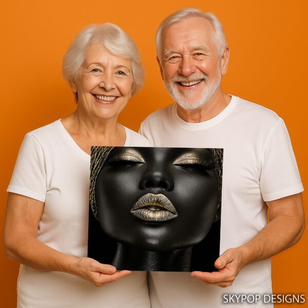 Golden Lips Portrait Art