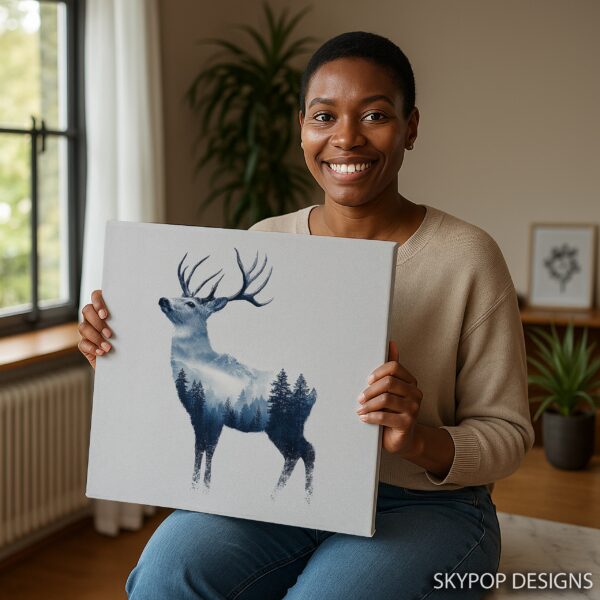 Deer Forest Silhouette Art