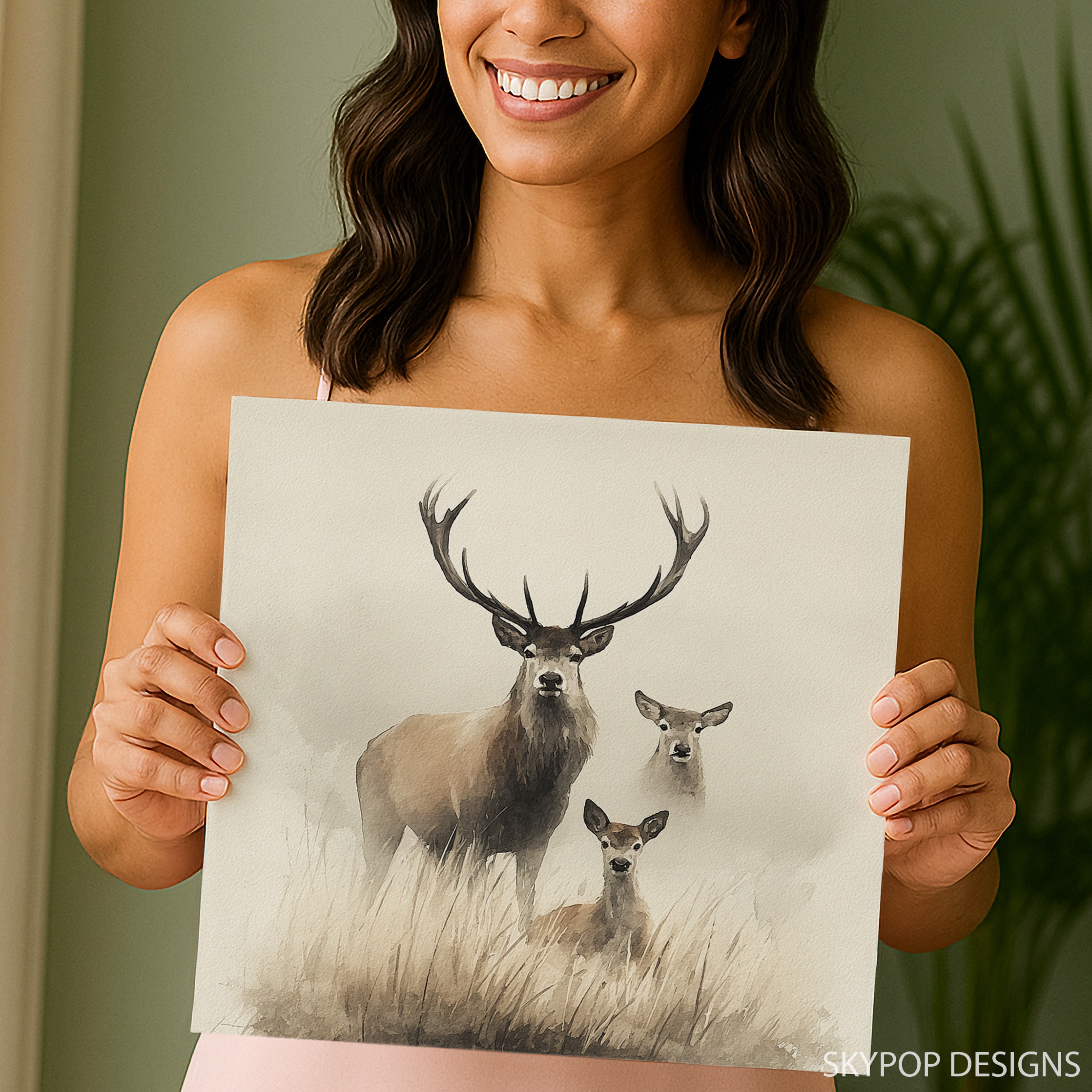9.jpg Deer Family Art