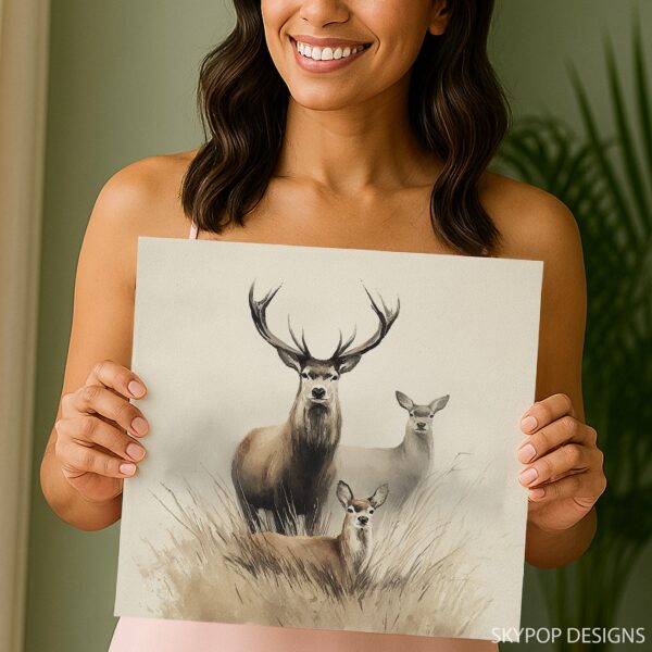 Deer Family Art