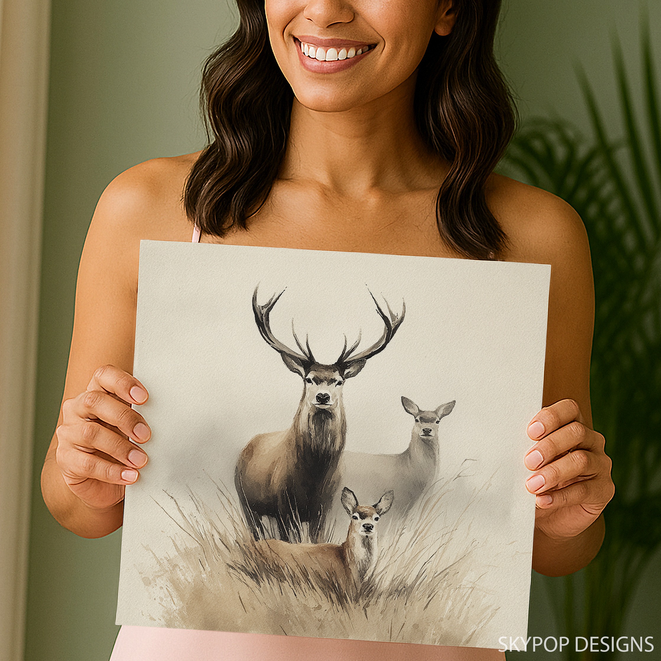 9.jpg Deer Family Art