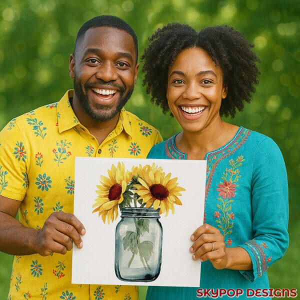 Sunflower Mason Jar Art