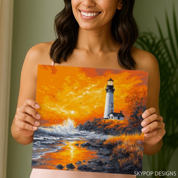 Lighthouse Sunset Art