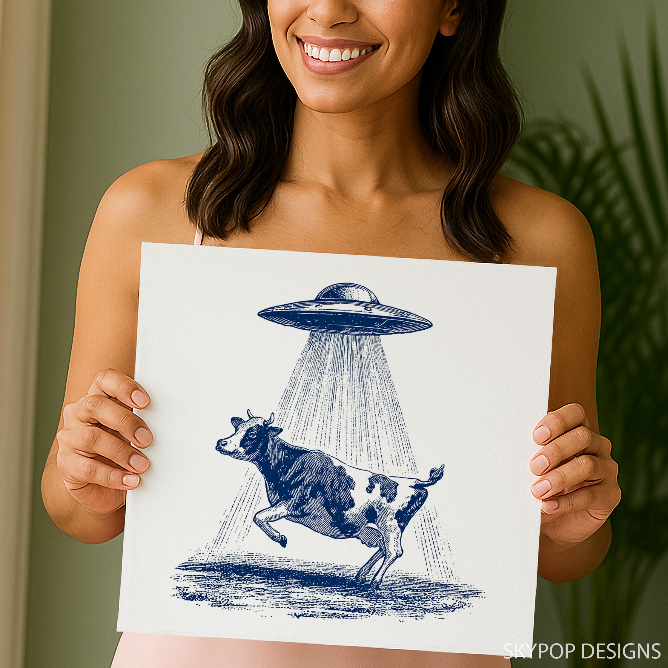9.jpg UFO Cow Abduction Art