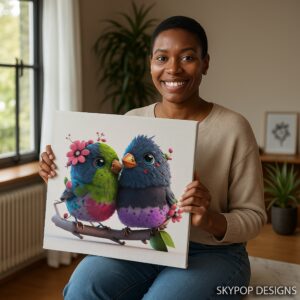 Love Birds Branch Art