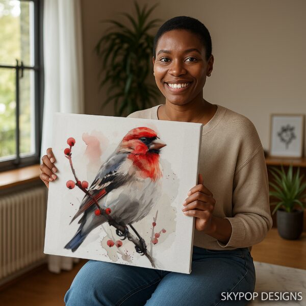 Red Finch Bird Art