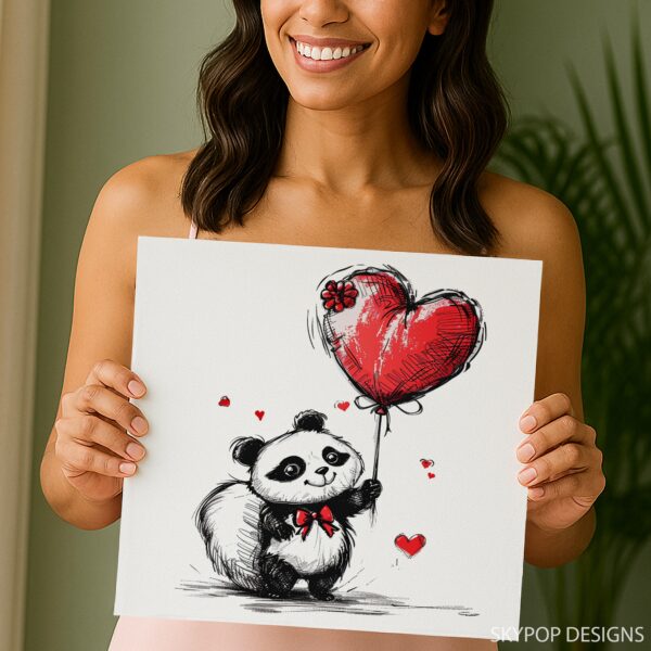 Panda Heart Balloon Art