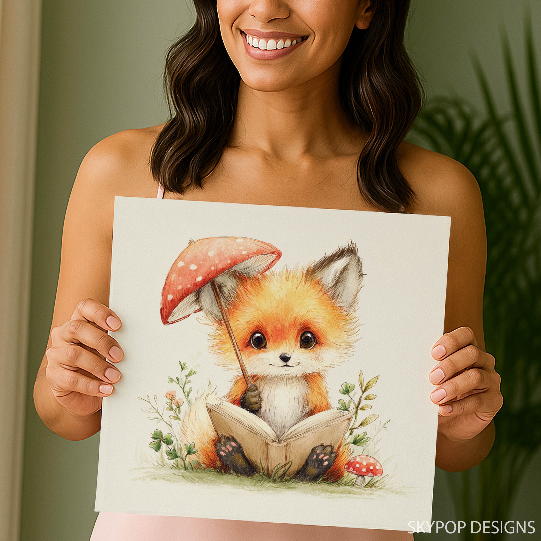 9.jpg Fox Reading Book Art