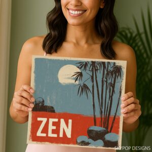 Zen Bamboo Moon Art