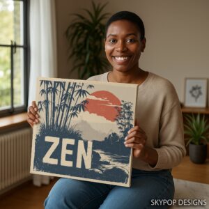 Zen Bamboo Sunset Art