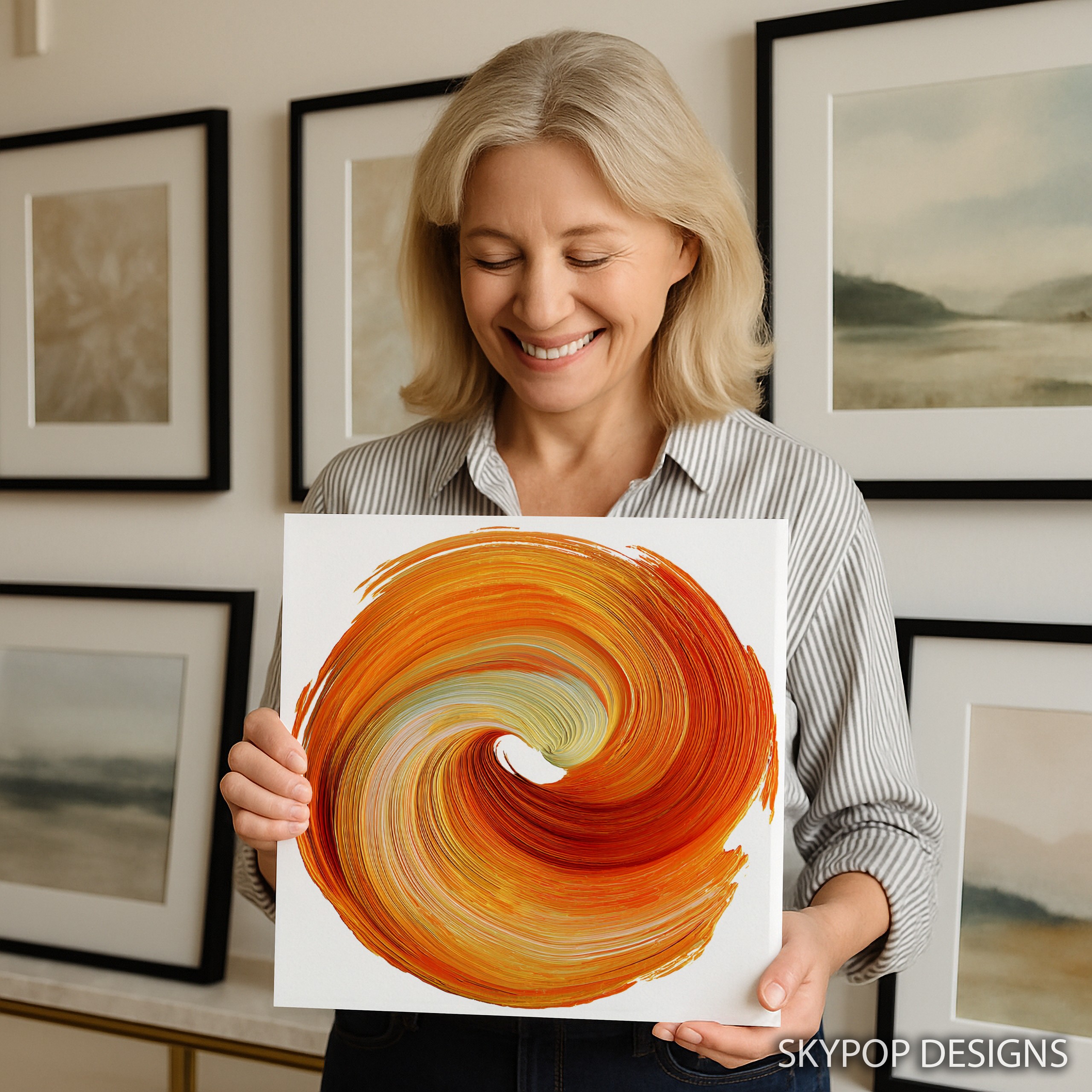 9.jpg Orange Swirl Art