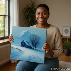 Snowy Barn Winter Landscape Art