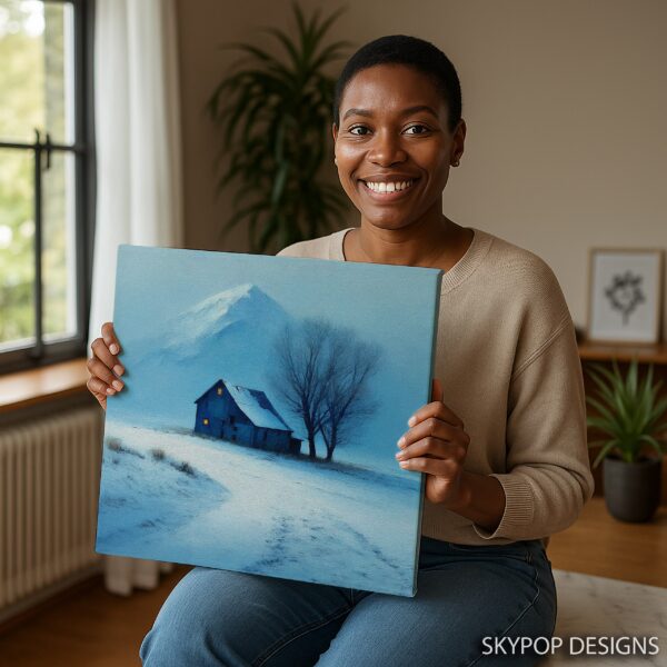 Snowy Barn Winter Landscape Art