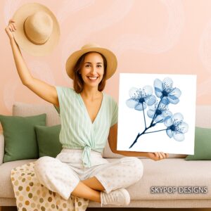 Blue Cherry Blossom Art