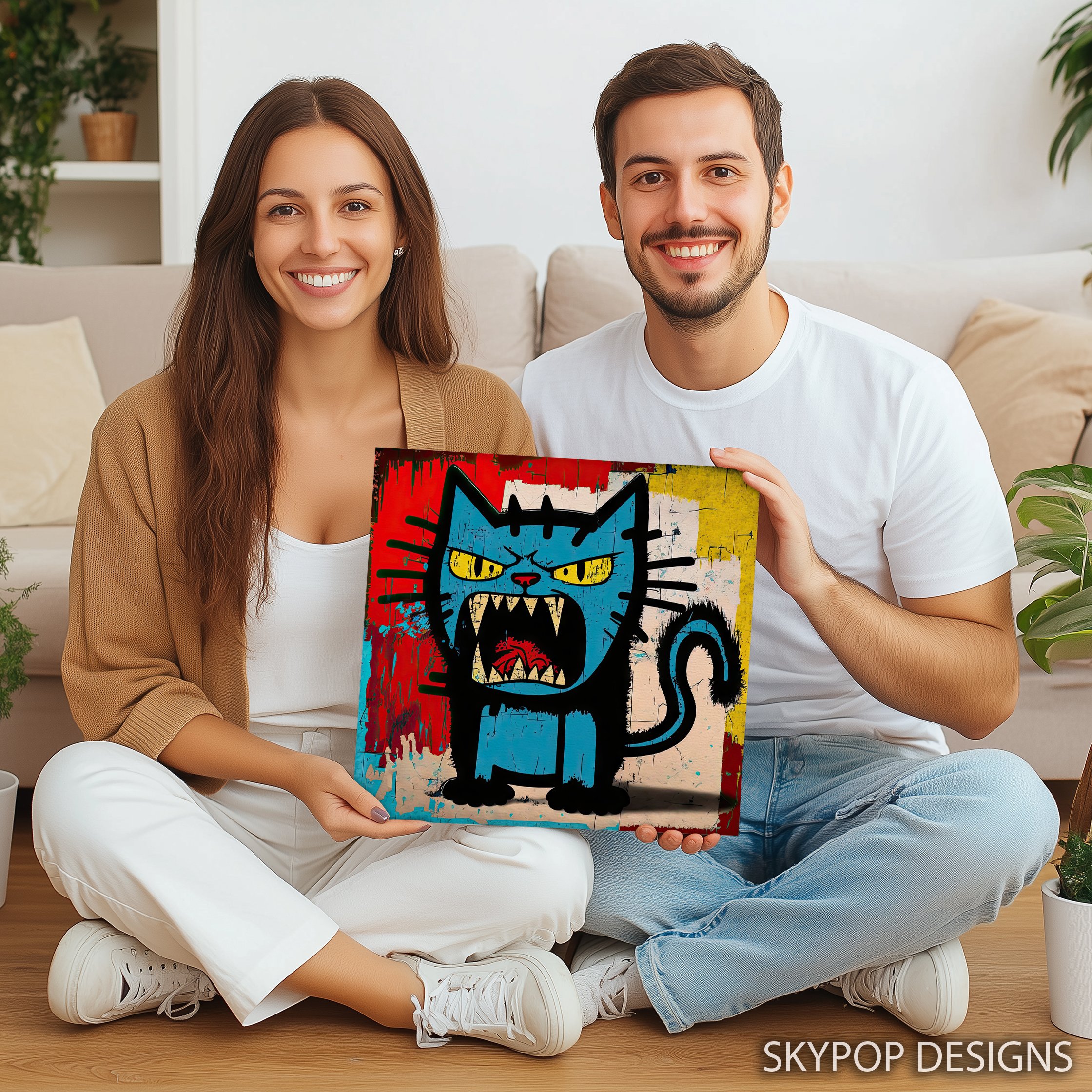 9.jpg Blue Cat Grin Art