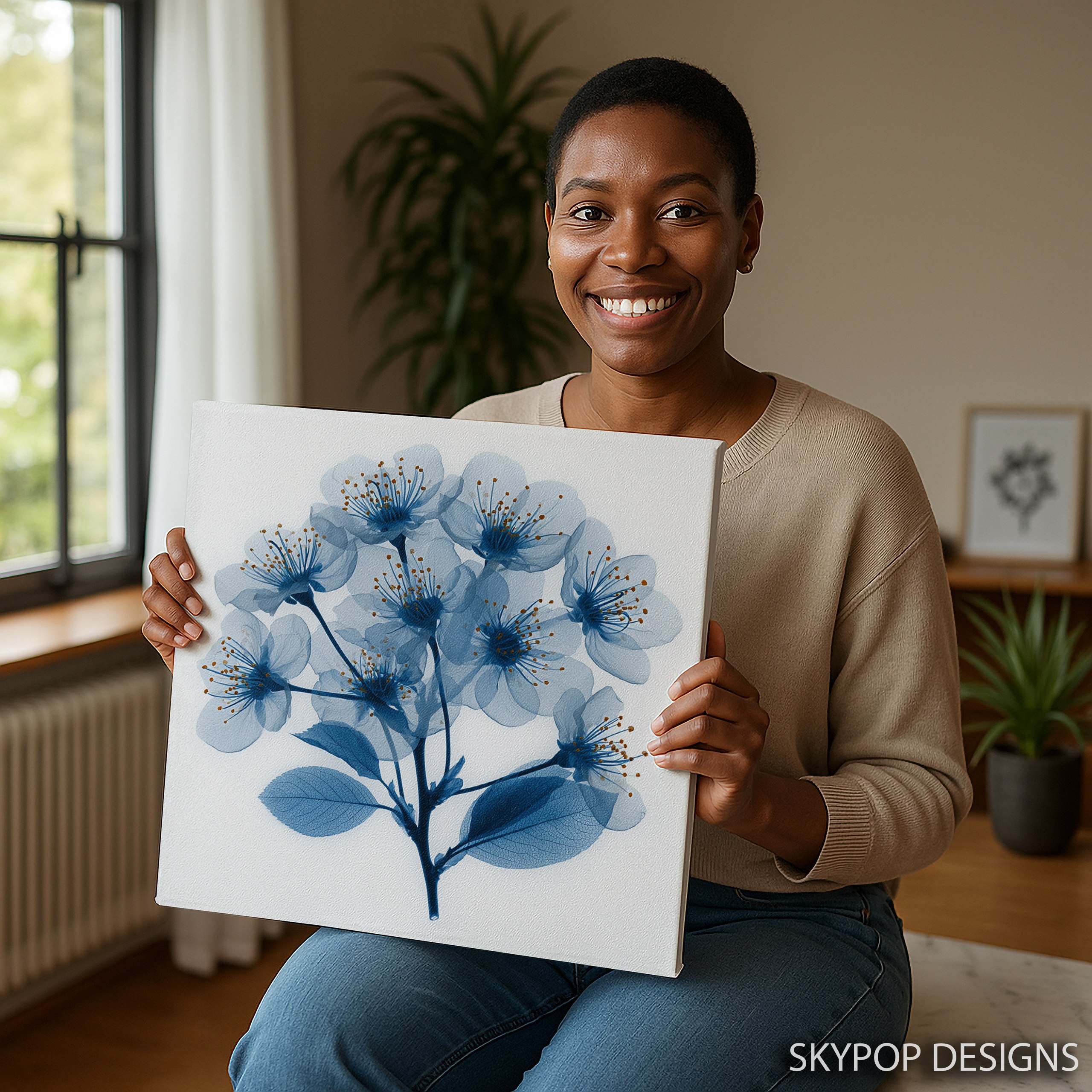 9.jpg Blue Cherry Blossom Art