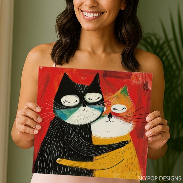 Hugging Cats Art