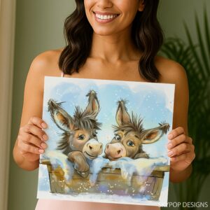 Donkey Friends Winter Art