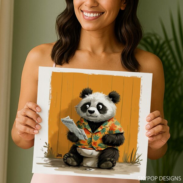 Panda Newspaper Art
