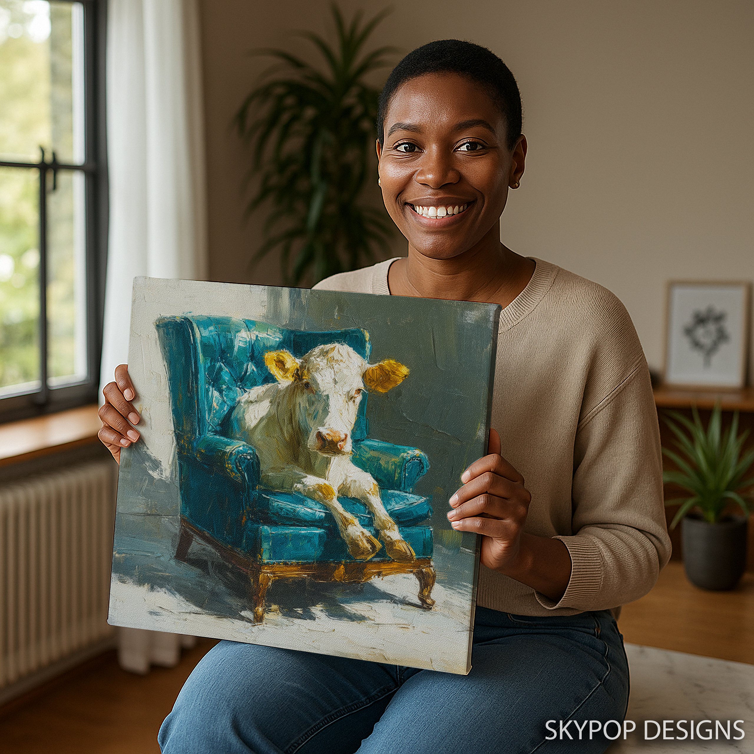 9.jpg Cow in Armchair Art