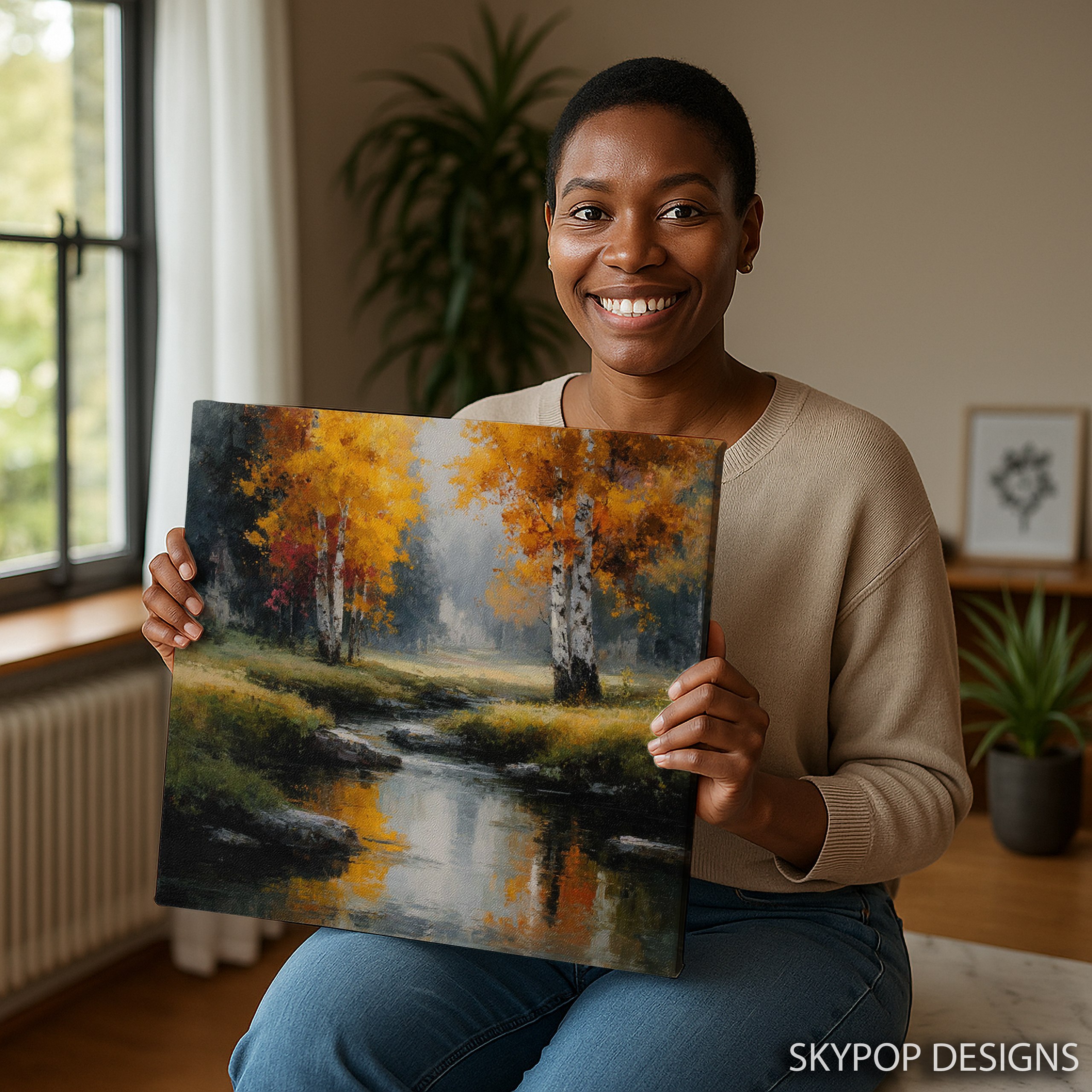 9.jpg Autumn Stream Reflection Art