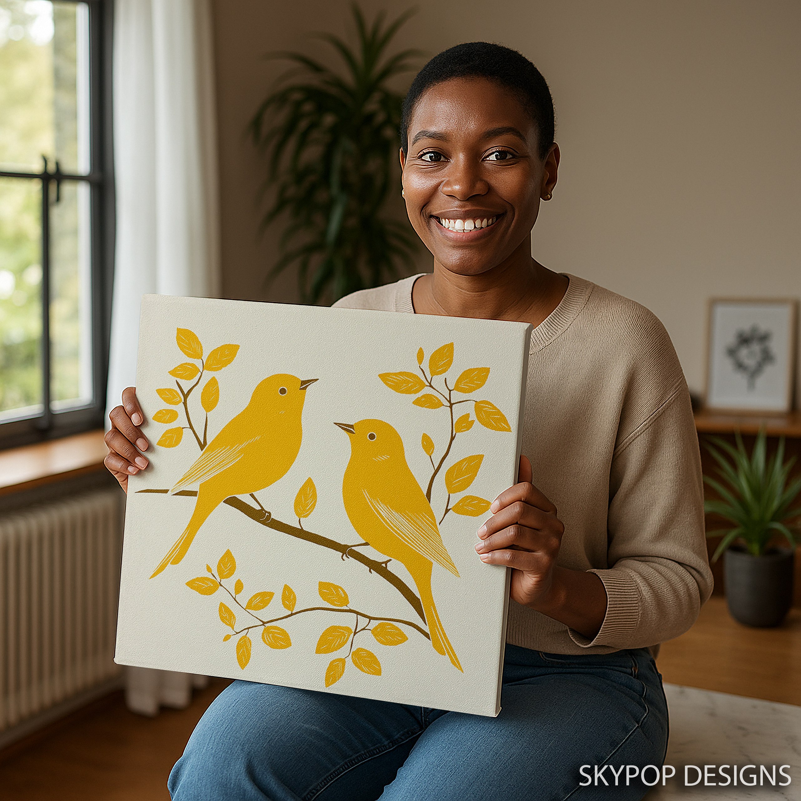 9.jpg Golden Bird Branch Art