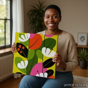 Vibrant Botanical Shapes Art