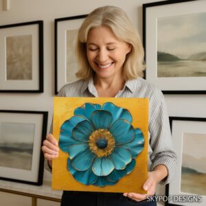 Turquoise Bloom Art