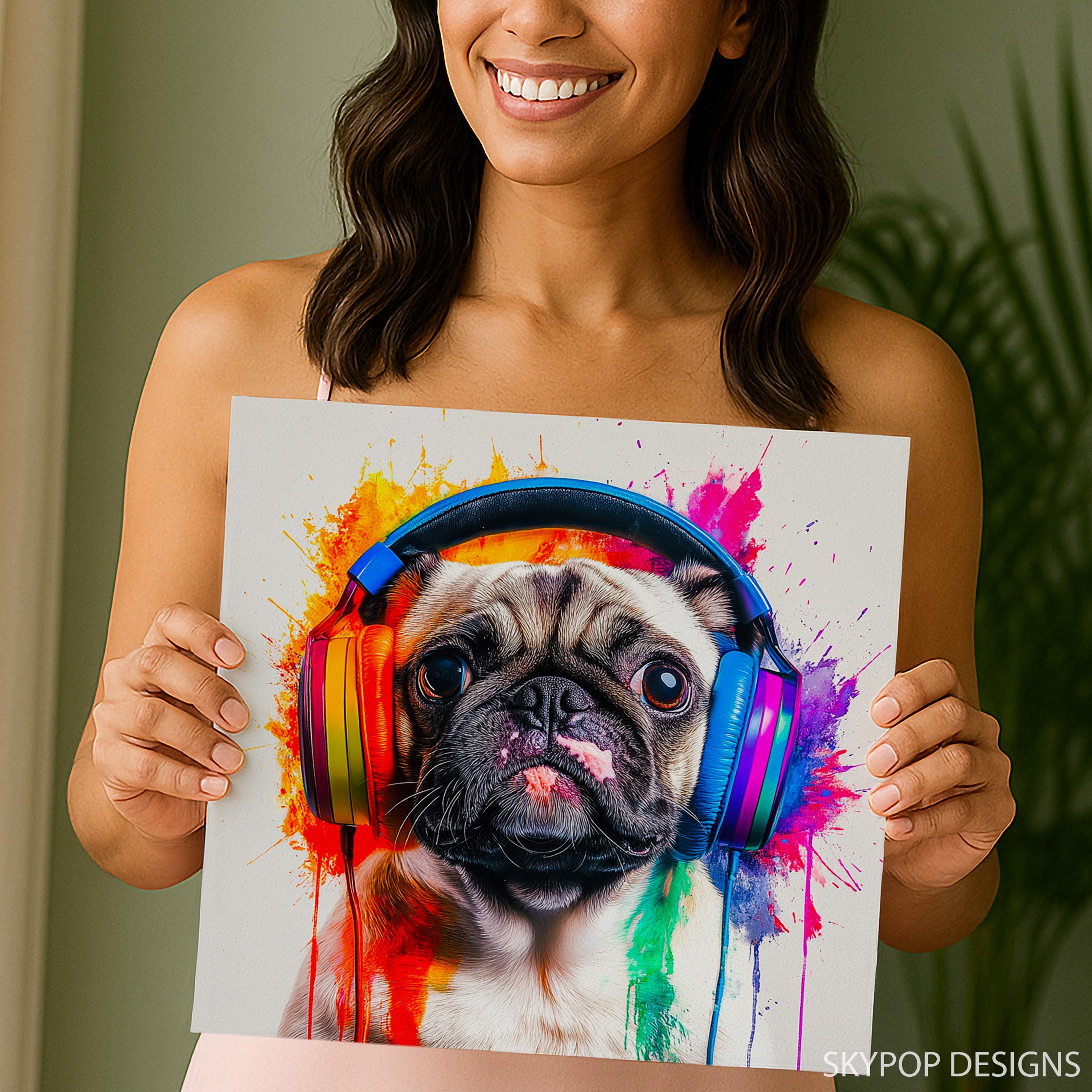 9.jpg Colorful Pug Art